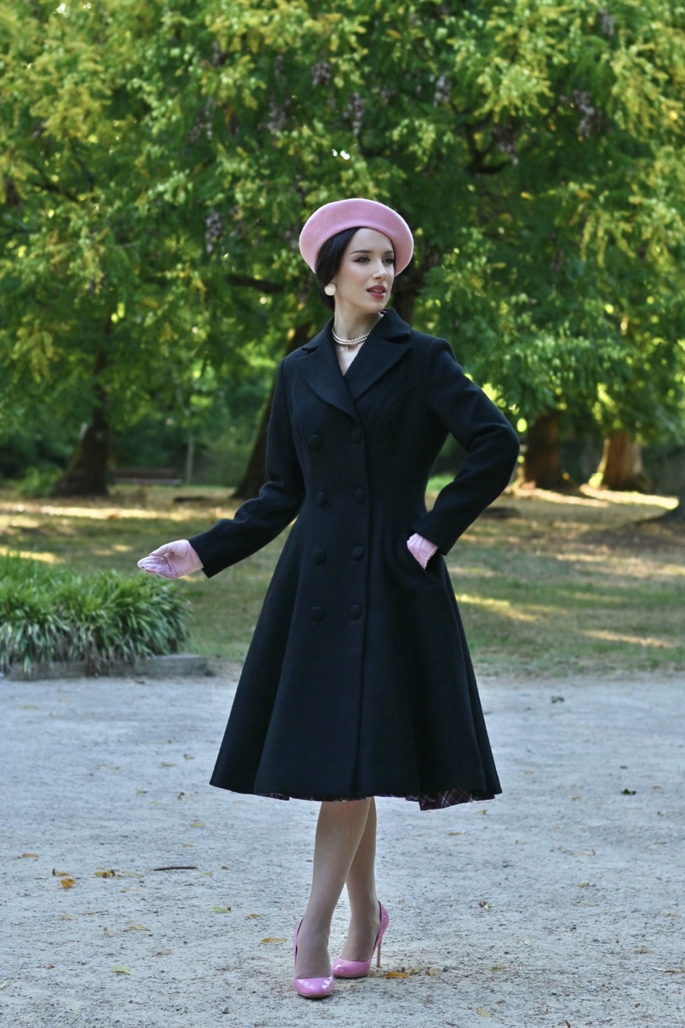 Margo Black Weave Swing Coat in Extended Sizing